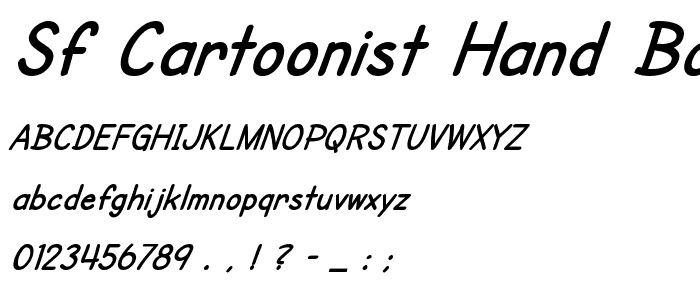 SF Cartoonist Hand Bold Italic font
